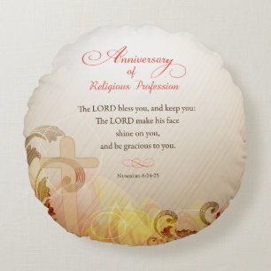 Custom Name & Year Nun, 60th Anniversary Religious Round Cushion