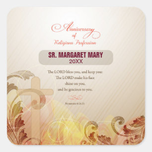 Custom Name & Year Nun, 60th Anniversary Religious Square Sticker