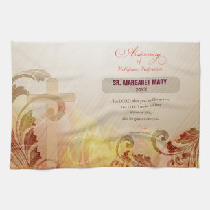 Custom Name & Year Nun, 60th Anniversary Religious Tea Towel