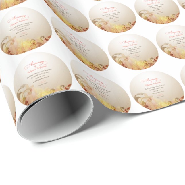 Custom Name & Year Nun, 60th Anniversary Religious Wrapping Paper (Roll Corner)