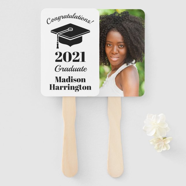 Custom name, year & photo Graduation fan set (Front and Back)