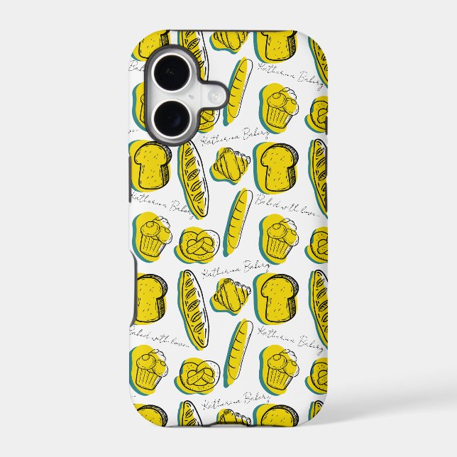 Custom Name Yellow Bakery Pattern (Back)