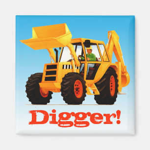 Custom Name Yellow Digger Magnet