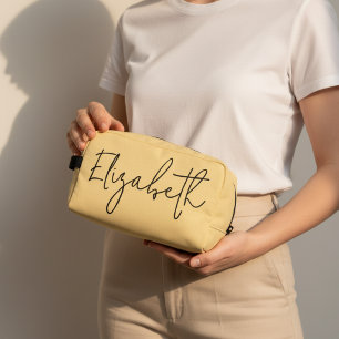 Custom Name Yellow Makeup Bag for Mum & Grandma