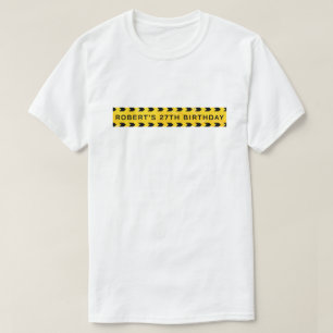 Custom name yellow police birthday warning tape T-Shirt