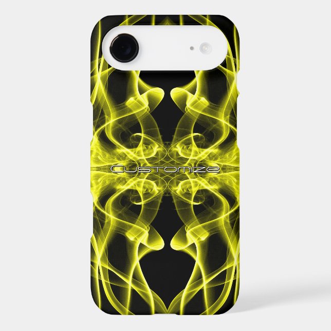 Custom Name Yellow Smoke Symmetrical Black (Back)