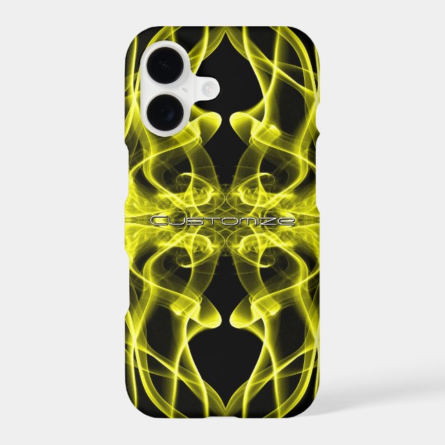 Custom Name Yellow Smoke Symmetrical Black (Back)