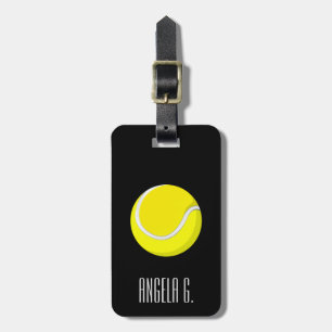 Custom Name Yellow Tennis Ball Luggage Tag