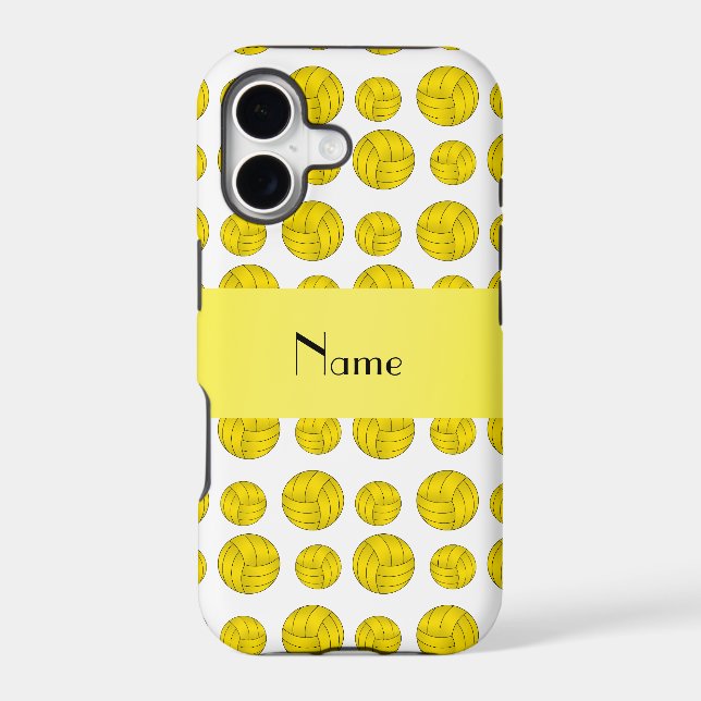 Custom name yellow volleyball pattern (Back)
