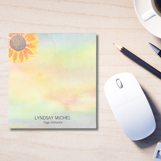Custom Name Yoga Instructor Sunflower Notepad (Creator Uploaded)