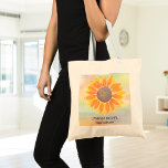 Custom Name Yoga Instructor Sunflower Tote Bag<br><div class="desc">This modern botanical Yoga Instructor Tote Bag is decorated with a yellow sunflower on a watercolor background.
Easily customizable.
Original Watercolor © Michele Davies.</div>