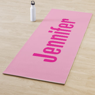 Custom Name Yoga Mat – Pink & Magenta Personalised