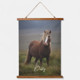 Custom Name Your Horse Photo Wall Decor Canvas Hanging Tapestry