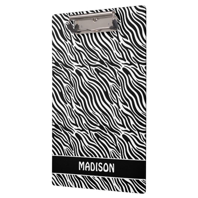 Custom Name Zebra Pattern Clipboard (Left)