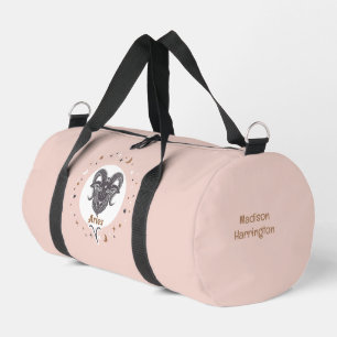 Custom Name Zodiac Sign Aries Duffle Bag