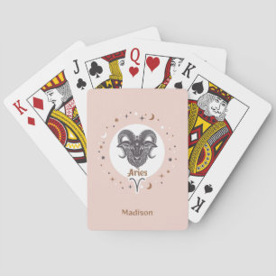 Custom Name Zodiac Sign Aries Playing Cards