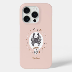 Custom Name Zodiac Sign Cancer iPhone 15 Pro Case