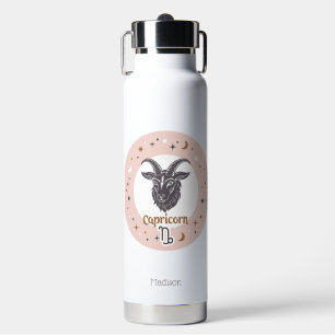 Custom Name Zodiac Sign Capricorn Water Bottle