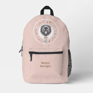 Custom Name Zodiac Sign Leo Printed Backpack