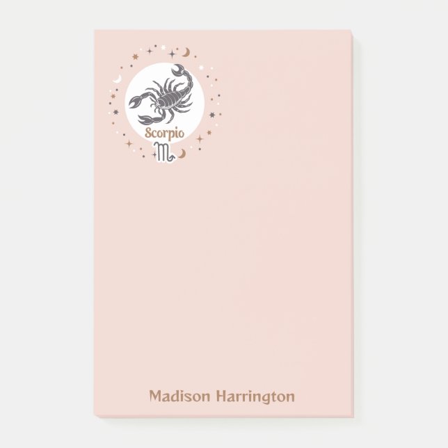 Custom Name Zodiac Sign Scorpio Post-it Notes (Front)