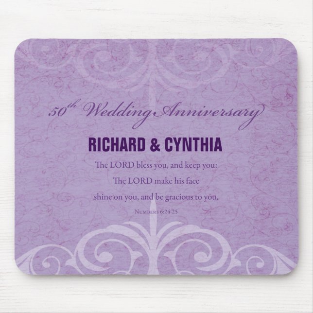 Custom Names, 50th Wedding Anniversary to Couple Mouse Pad (Front)