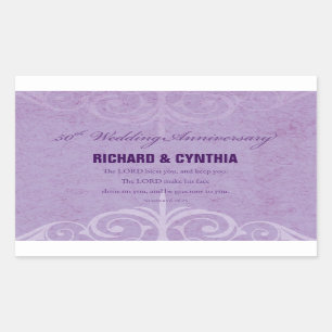 Custom Names, 50th Wedding Anniversary to Couple Rectangular Sticker