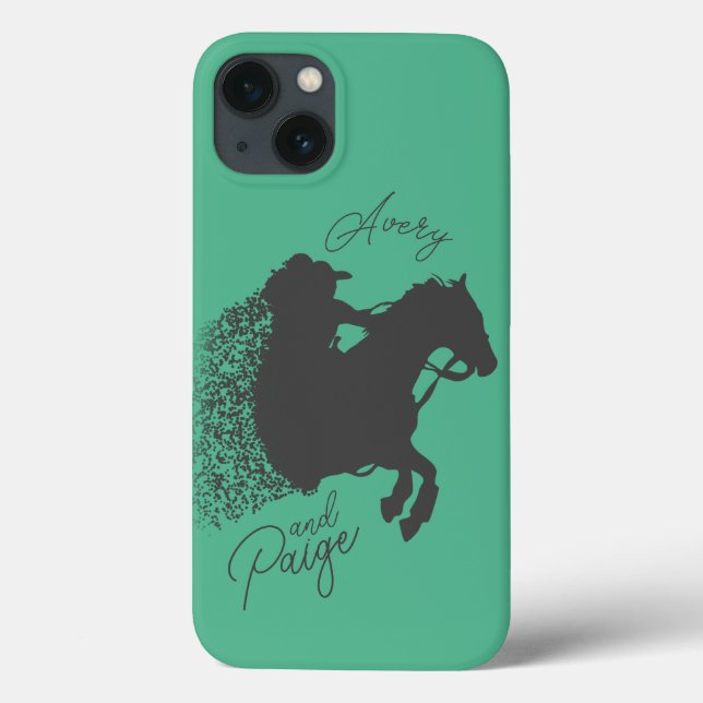Custom Names and Colours Horse Girl T-Shirt Case-Mate iPhone Case (Back)
