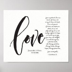 Custom Names Christian Marriage Corinthians 13  Poster