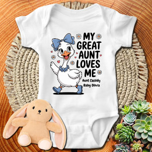 Custom Names Duck My Great Aunt Loves Me Baby Bodysuit