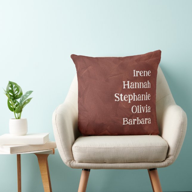 Custom Names Family Friends Brown Farmhouse  Cushion (Chair)