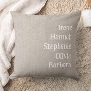Custom Names Family Friends Simple Farmhouse  Cushion