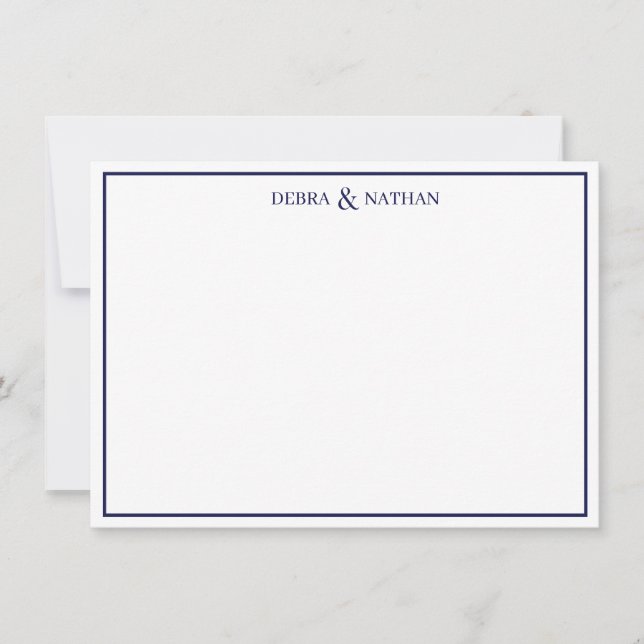 Custom Names Flat Note Card (Front)
