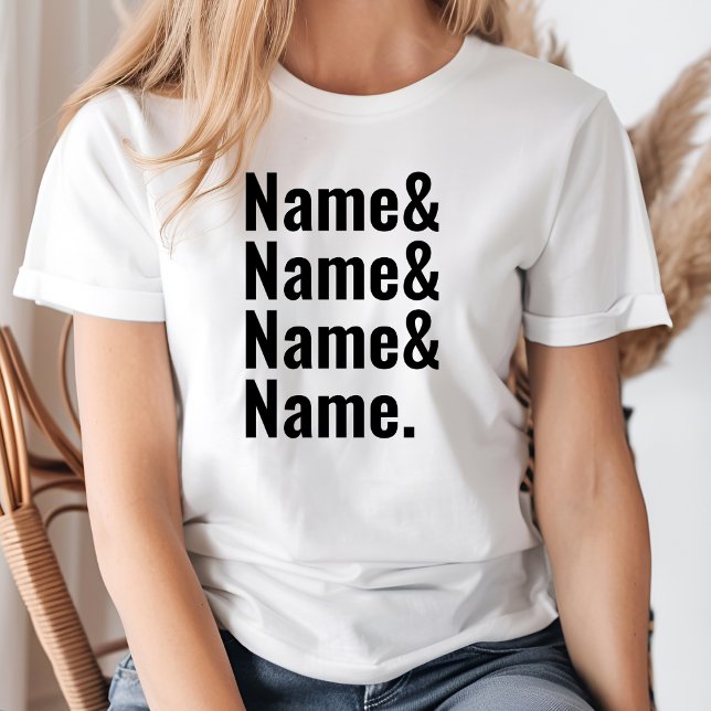 Custom Names Friend List Women Men Personalised T-Shirt (Creator Uploaded)