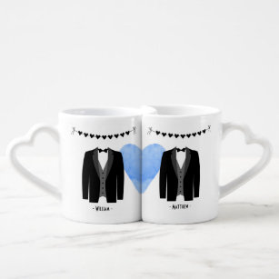 Custom Names Gay Wedding Suits Coffee Mug Set