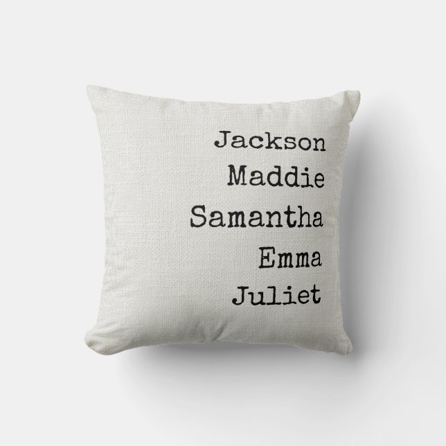 Custom Names Grandma & Mom Decorative Throw Pillow (Front)