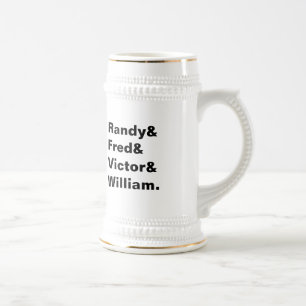 Custom names groomsmen group bachelor beer stein