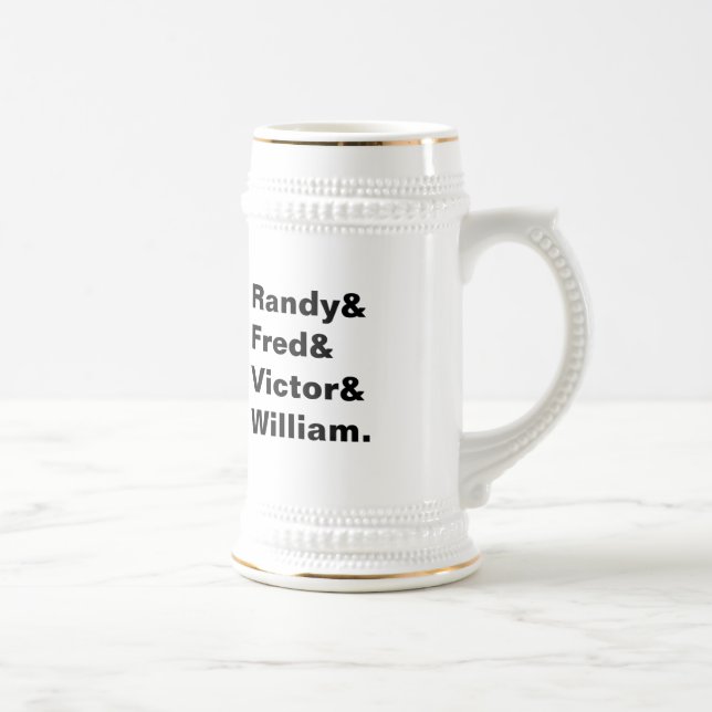 Custom names groomsmen group bachelor beer stein (Right)
