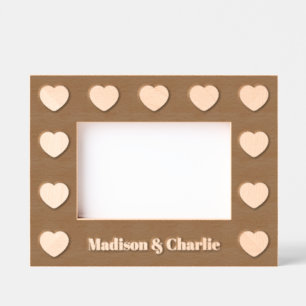 Custom Names Love Hearts Etched Frames