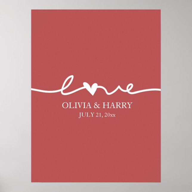 Custom Names Love Script Poster (Front)
