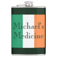 Custom Name's Medicine Irish Flag flacnt