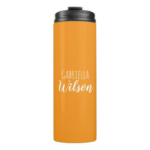 Custom names modern orange minimalist thermal tumbler