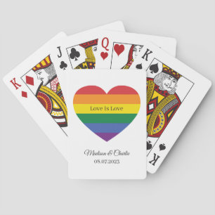 Custom Names Rainbow Heart Playing Cards