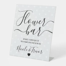 Custom Names Retro Polkadots Grey Flower Bar