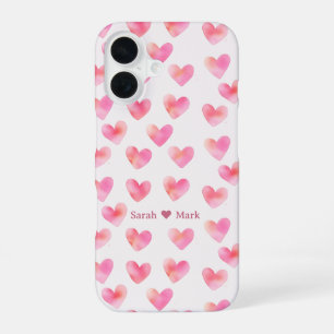 Custom Names Romantic Pink Love Design -  iPhone 16 Case