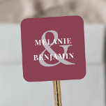 custom Names Simple Elegant Rose Pink Square Sticker<br><div class="desc">This custom Names Simple Elegant Rose Pink Square Sticker  create an elegant and romantic mood. Easy to personalise for your trendy and modern events.</div>