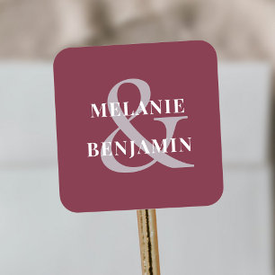 custom Names Simple Elegant Rose Pink Square Sticker