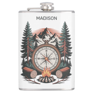 Custom Names & Text Camping Hip Flask