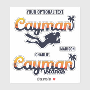 Custom Names & Text Cayman Islands Scuba Diver