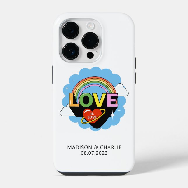 Custom Names / Text "Love Is Love" iPhone Case (Back)