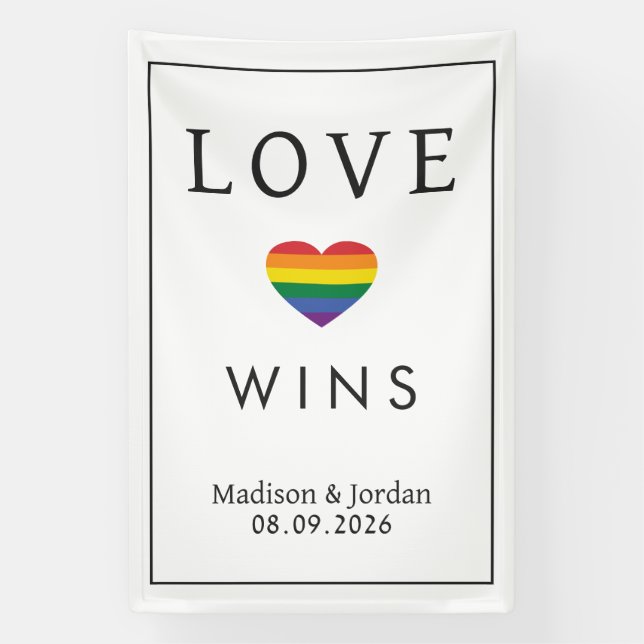 Custom Names / Text Rainbow LOVE Banner (Vertical)